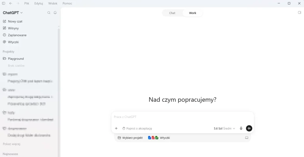 Aplikacja desktopowa ChatGPT na komputerze